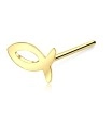 Hollow Fish Straight Nose Stud Silver NSKA-131